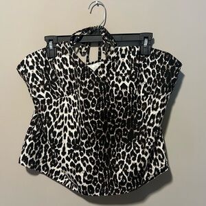 Wild Fable Leopard Print Halter Neck Top